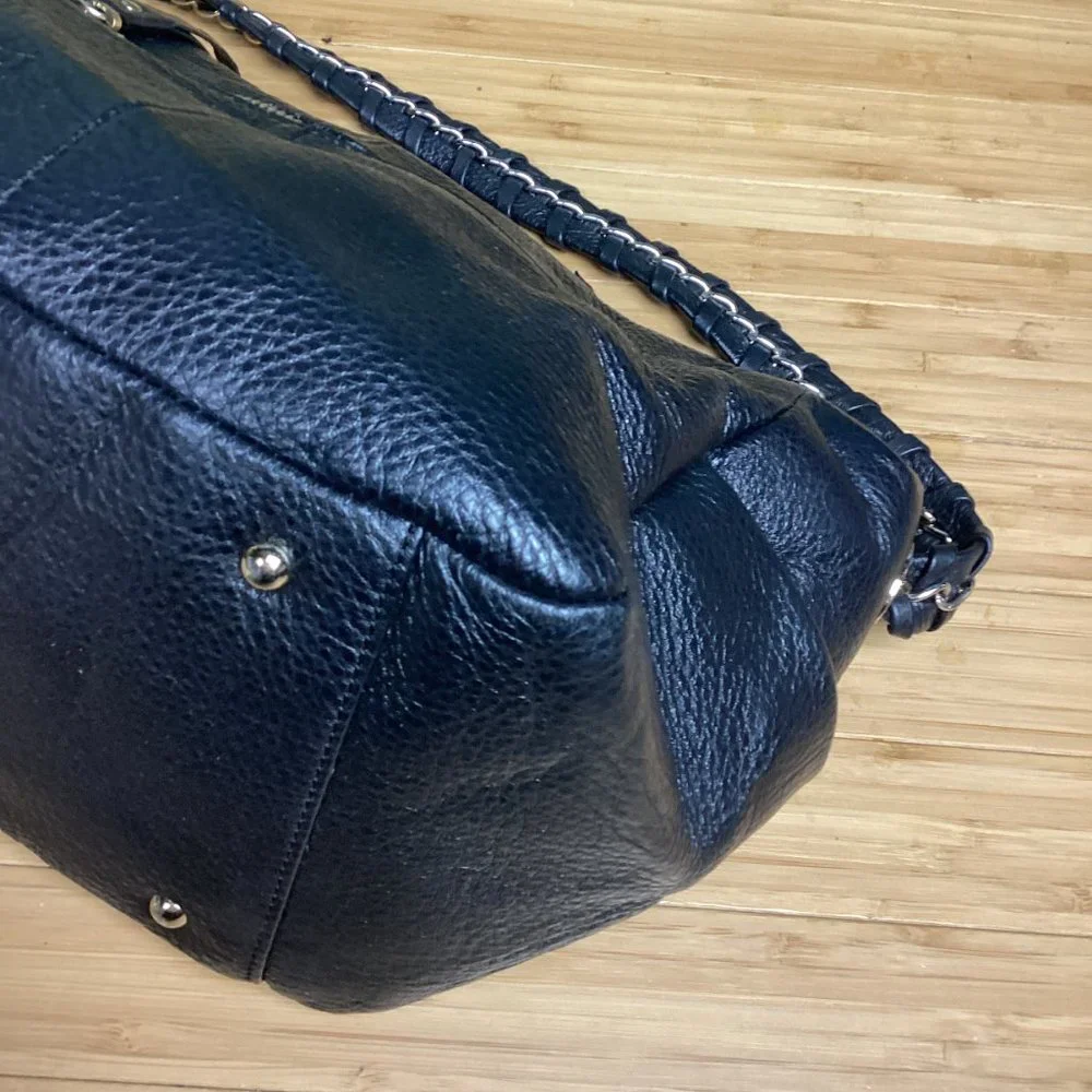 Charles David Black Leather Bag w/ Chain